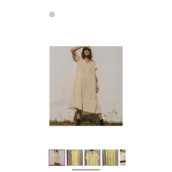 ESBY Cotton pippa SS Mid Dress Limoncello Yellow Size Small - Picture 4 of 9